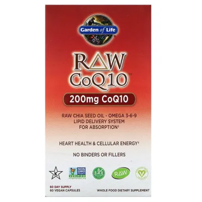 Garden of Life Raw CoQ10 - 200 mg - 60 Vegan Capsules
