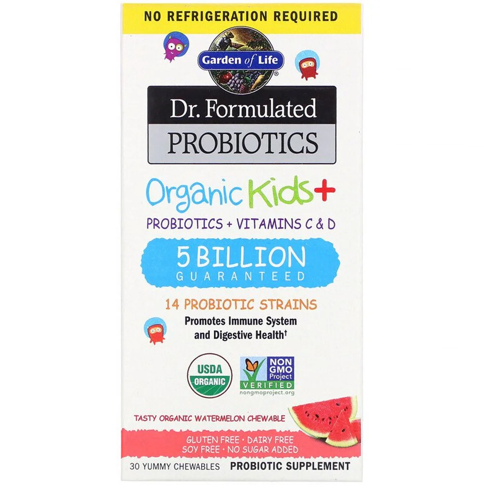 Garden of Life Kids Dr. Formulated Probiotics Organic Shelf Stable Watermelon - 5 billion - 30 Chewables