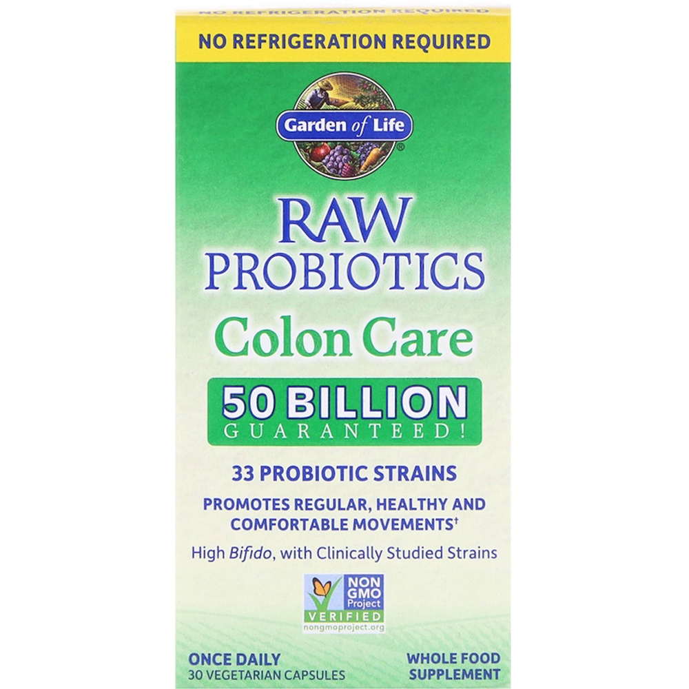 Garden of Life Raw Probiotics Colon Care - 50 billion CFU - 30 Vegetarian Capsules