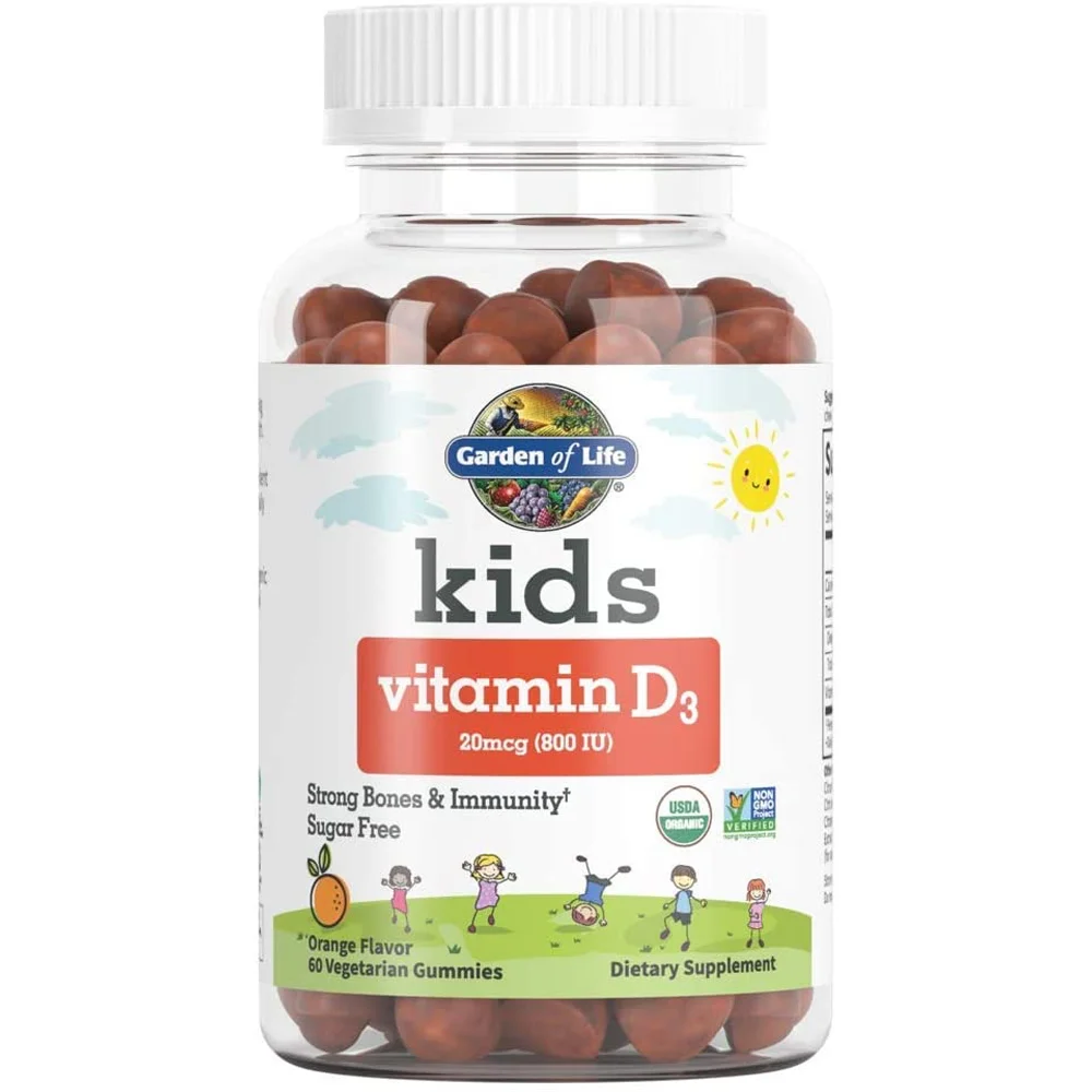 Garden of Life Kids Organic Vitamin D3 Orange Flavor 60 Vegetarian Gummies