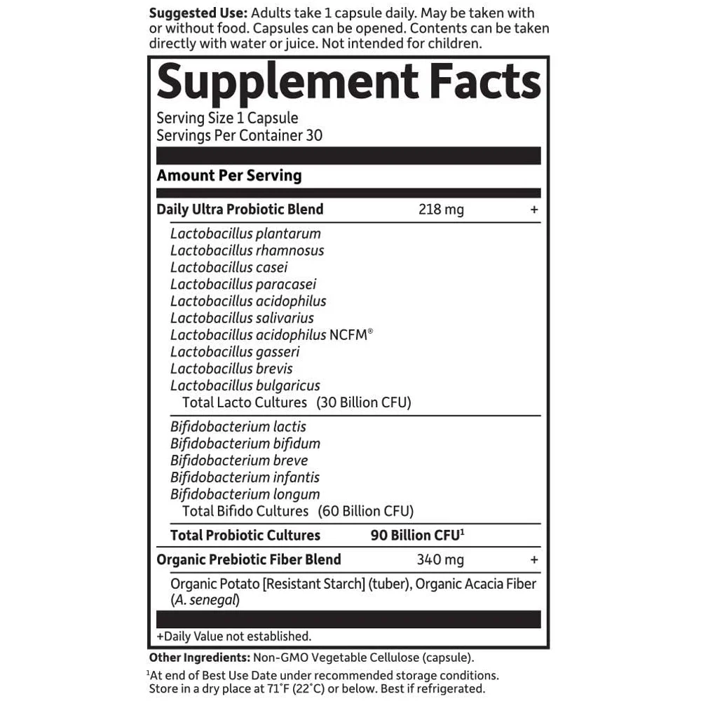 Garden of Life Dr. Formulated Probiotics Once Daily Ultra - 90 billion - 30 Vegetarian Capsules