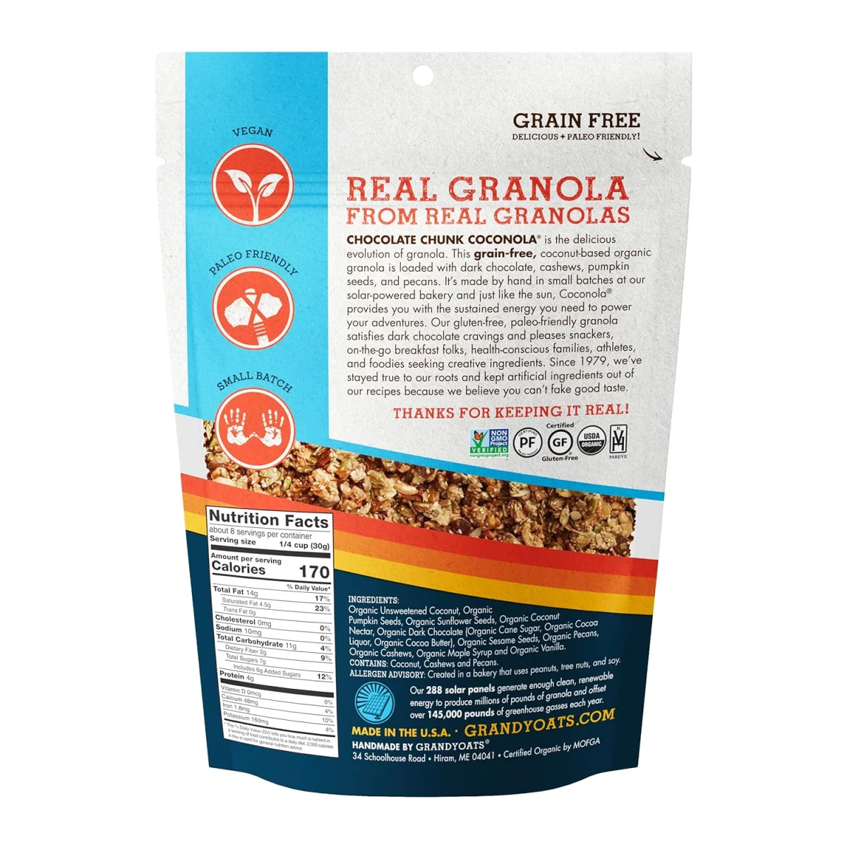 Grandyoats Organic Granola, Chocolate Chunk Coconola - 9 oz