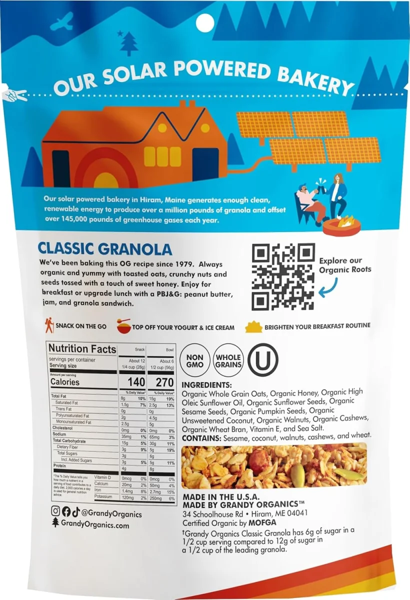 GrandyOats Organic Classic Granola - 12 oz