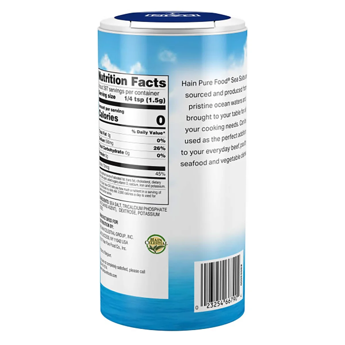 Hain Pure Foods Iodized Sea Salt - 21 oz