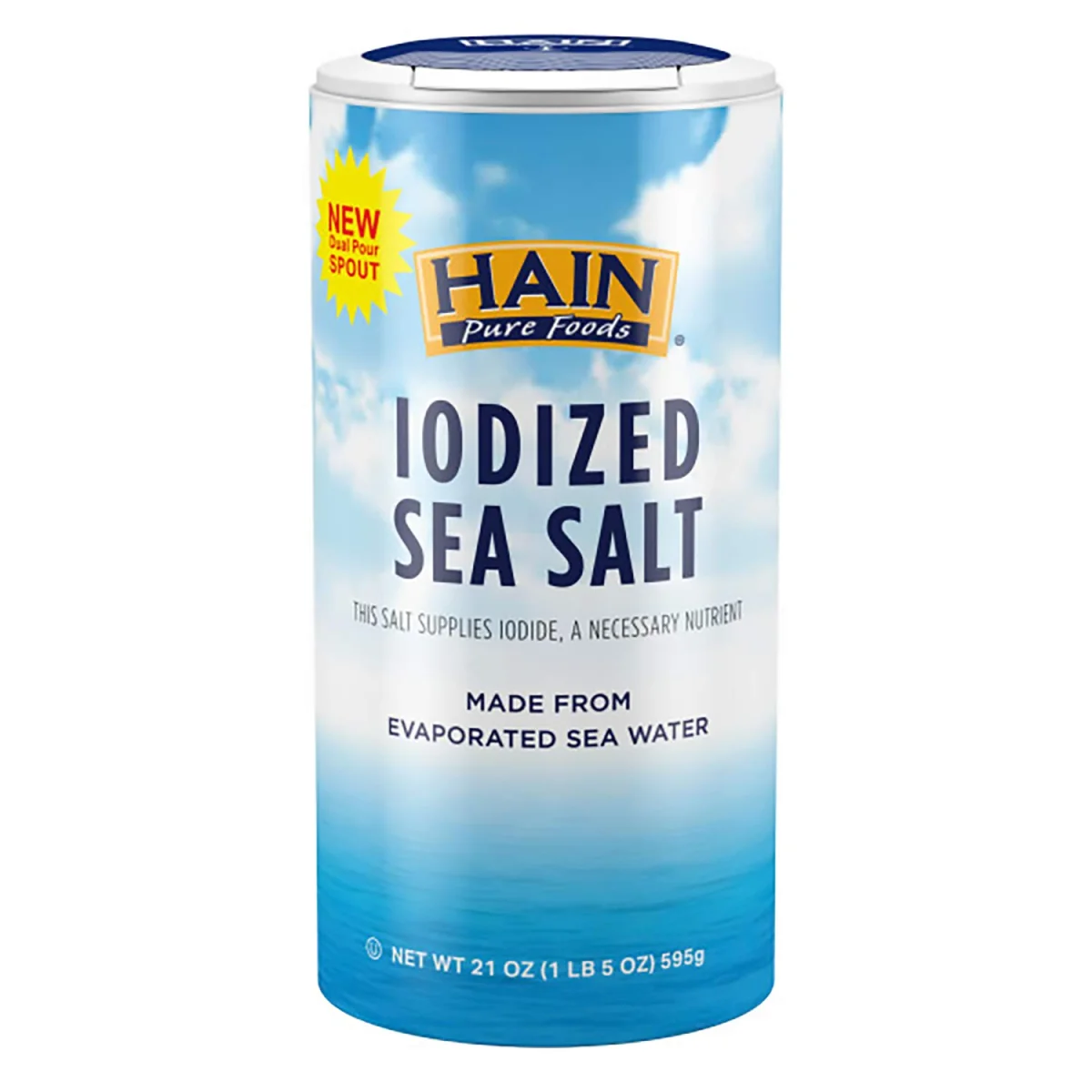 Hain Pure Foods Iodized Sea Salt - 21 oz