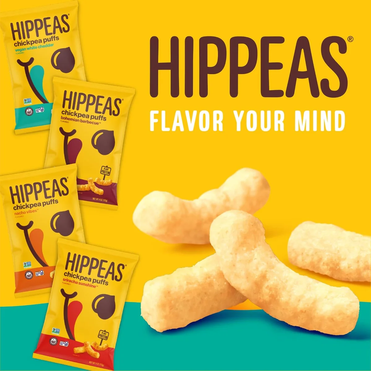 Hippeas Gluten Free Chickpea Puffs, Cheezy Vibes - 4 oz