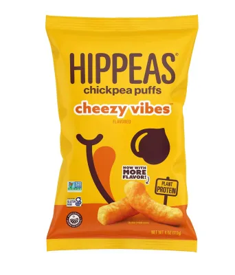 Hippeas Gluten Free Chickpea Puffs, Cheezy Vibes - 4 oz