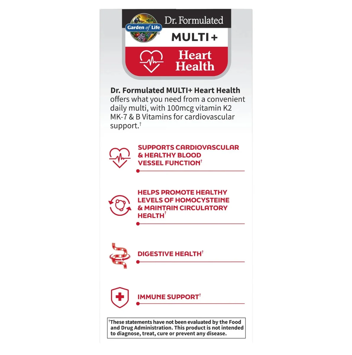Garden of Life, Dr. Formulated Multi+, Heart Health, 30 Capsules