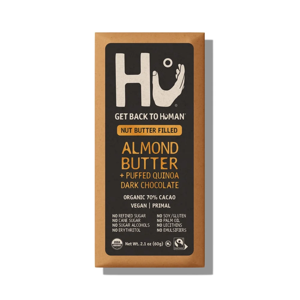 Hu Dark Chocolate Bar, Almond Butter + Puffed Quinoa - 2.1 oz