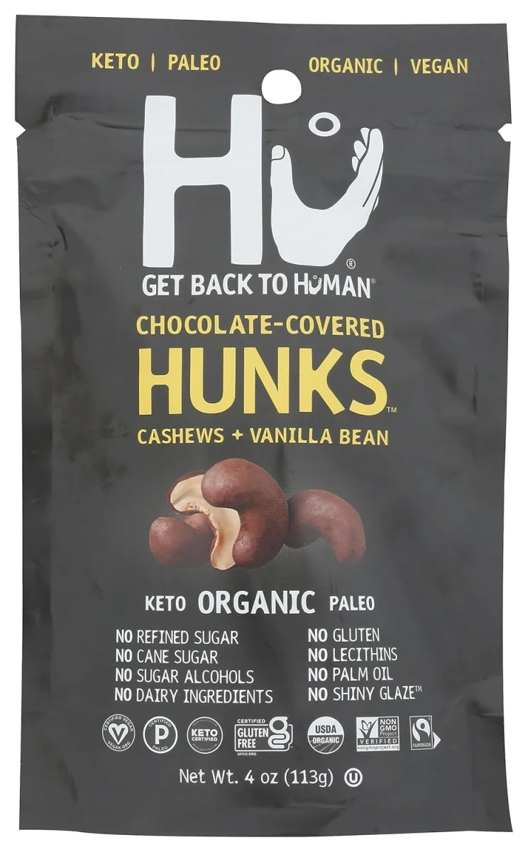Hu Hunks Vegan Chocolate Covered Cashews with Vanilla Bean