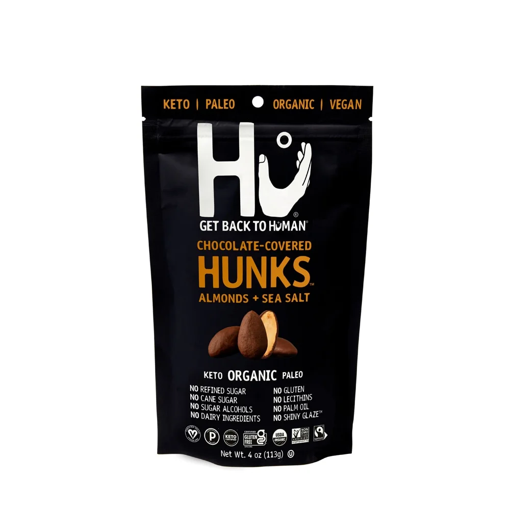 Hu Vegan Hunks, Chocolate Covered Almonds with Sea Salt