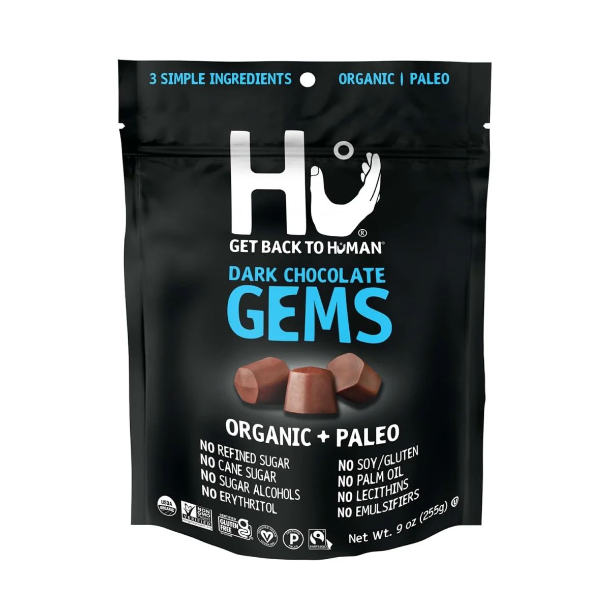 Hu Kitchen Gems Dark Chocolate Snacking & Baking Chocolate - 9 oz