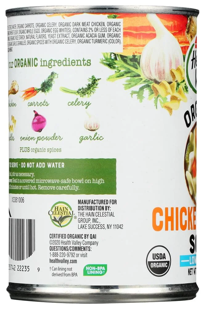 Health Valley Organic No Salt Added Chicken Noodle Soup - 14.5 oz