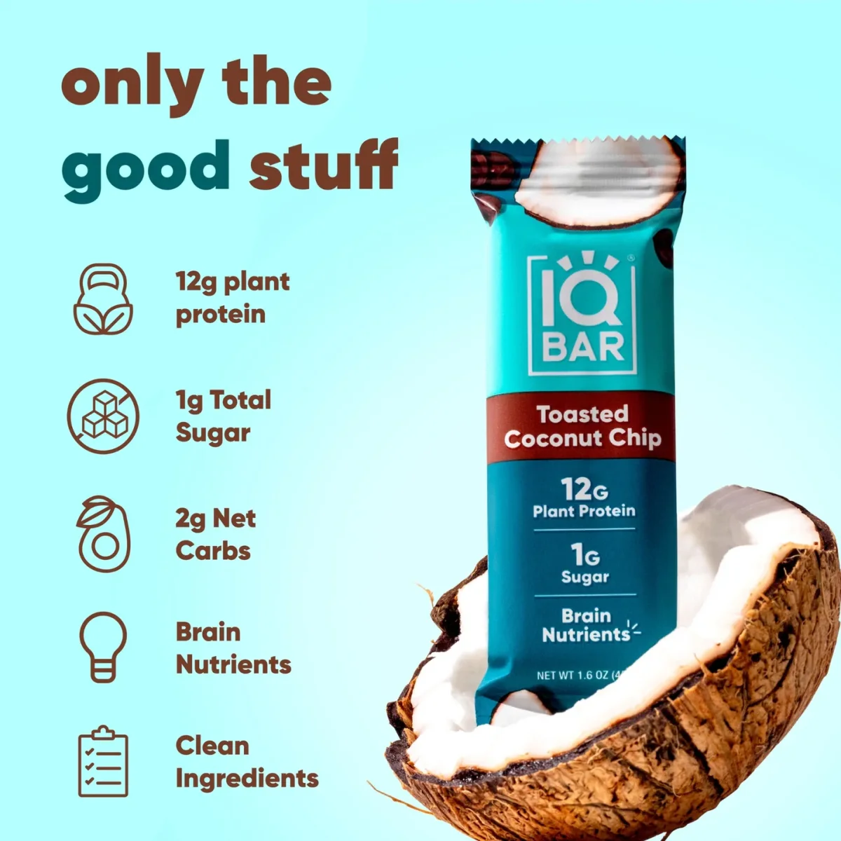 IQBAR Toasted Coconut Chip Protein Bar 