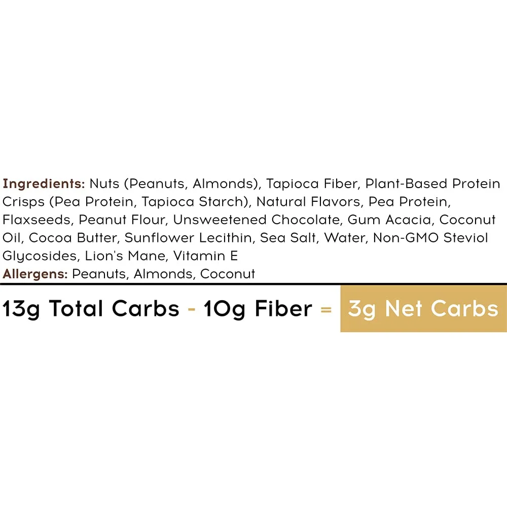 IQBAR Brain and Body Keto Protein Bar, Peanut Butter Chip