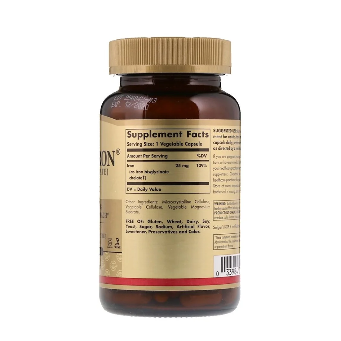 Solgar Gentle Iron® - 25 mg - 180 Vegetable Capsules