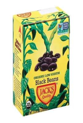 Jack's Quality Organic Black Beans, Low Sodium - 0.88 lb