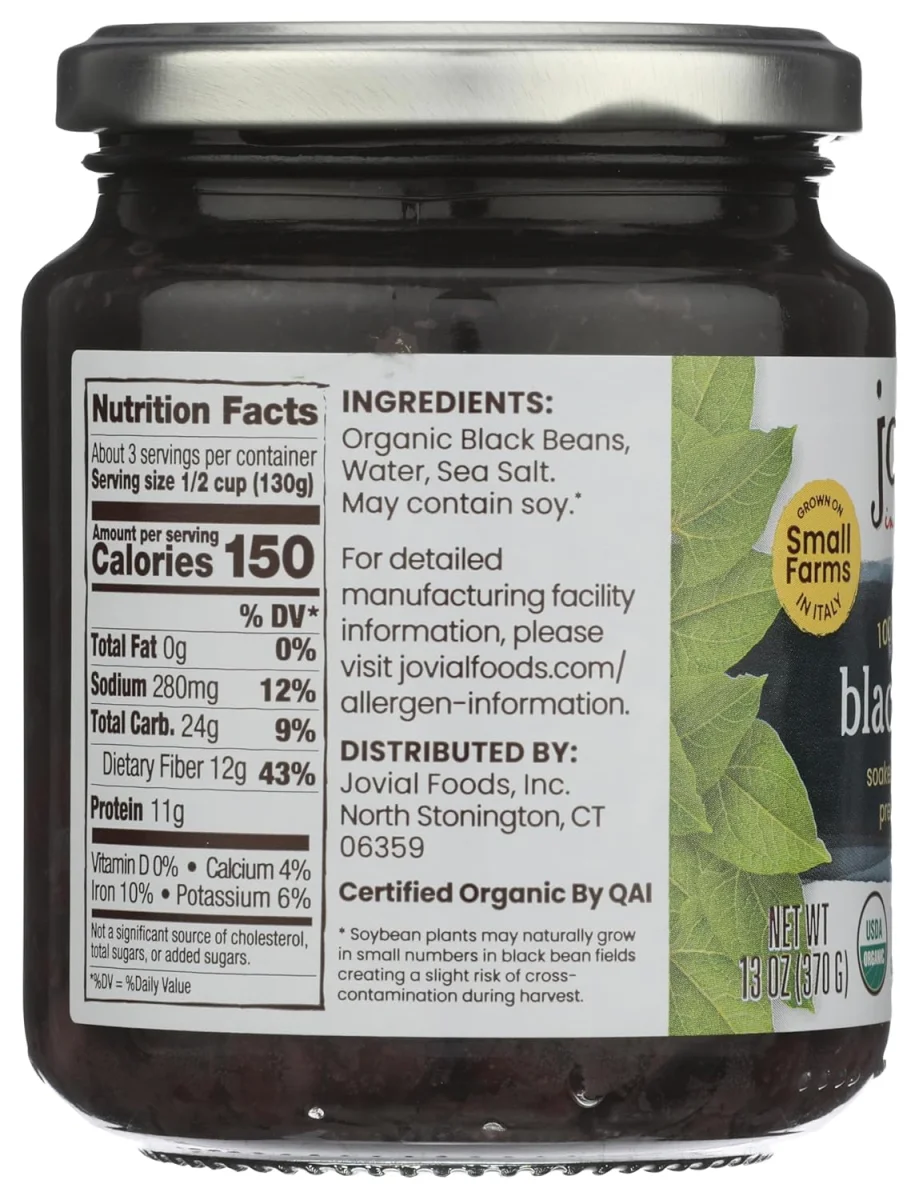 Jovial Organic Black Beans - 13 oz