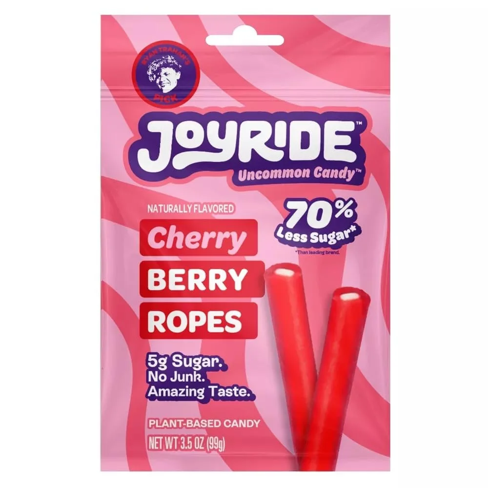 Joyride Sweets Chewy Cherry Berry Filled Candy Ropes - 3.5 oz