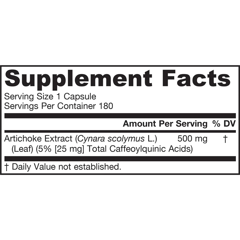 Jarrow Formulas Artichoke - 500 mg - 180 Veggie Caps