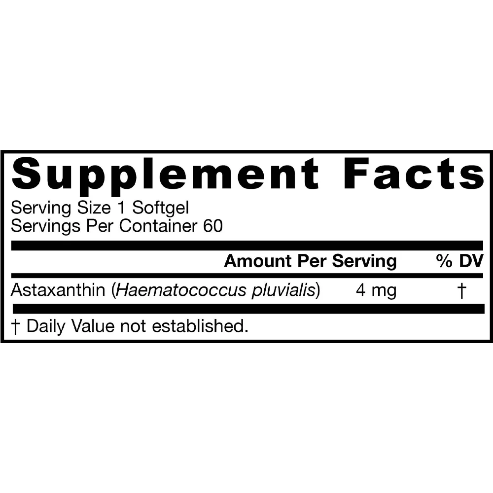 Jarrow Formulas Astaxanthin 4 mg 60 Softgels