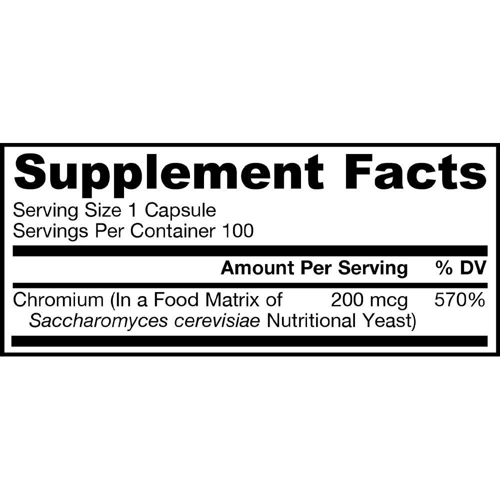 Jarrow Formulas Chromium GTF 200 mcg 100 Capsules