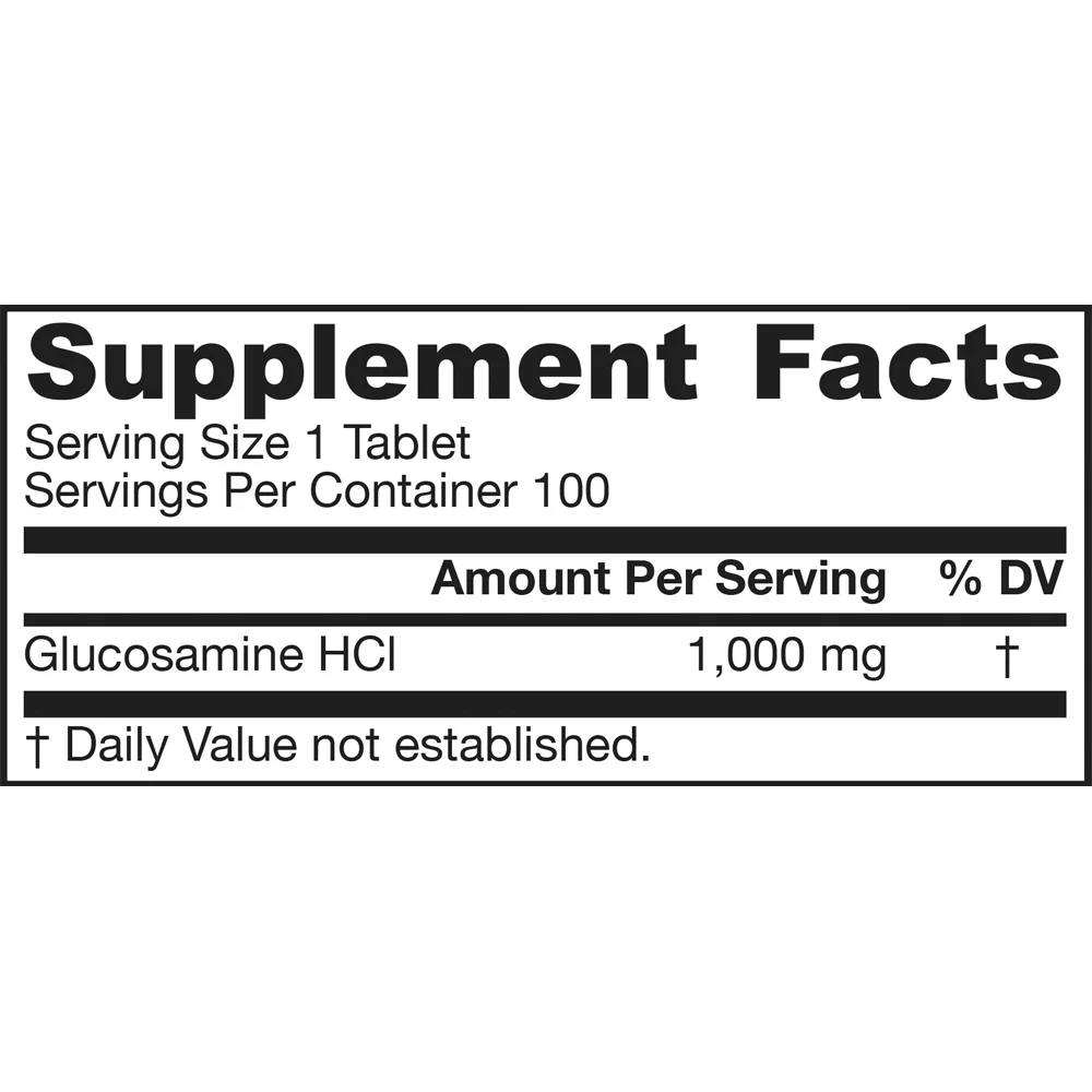 Jarrow Formulas Glucosamine HCL Mega 1,000 mg 100 Tablets