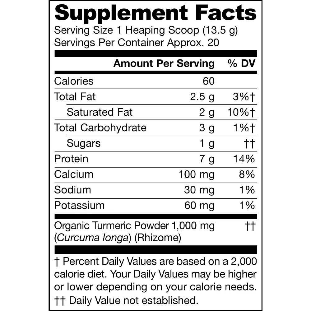 Jarrow Formulas Golden Milk Grass Fed Whey Warming Spices 9.5 Ounce