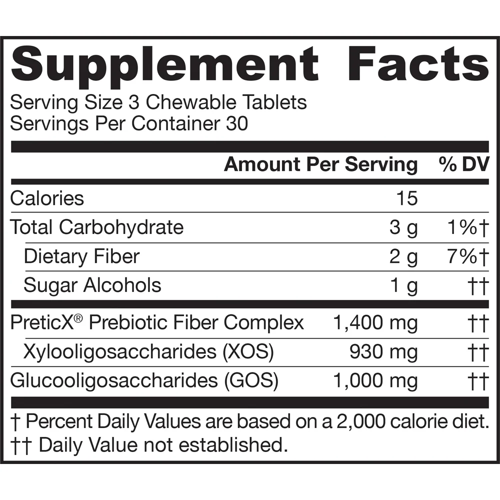 Jarrow Formulas Prebiotics XOS+GOS 90 Chewable Tablets
