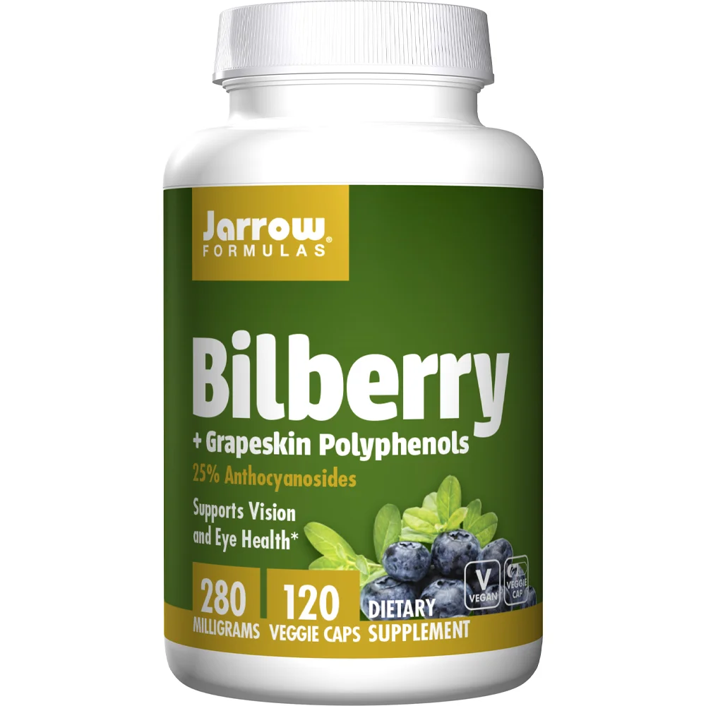 Jarrow Formulas Bilberry + Grapeskin Polyphenols 280 mg 120 Veggie Caps