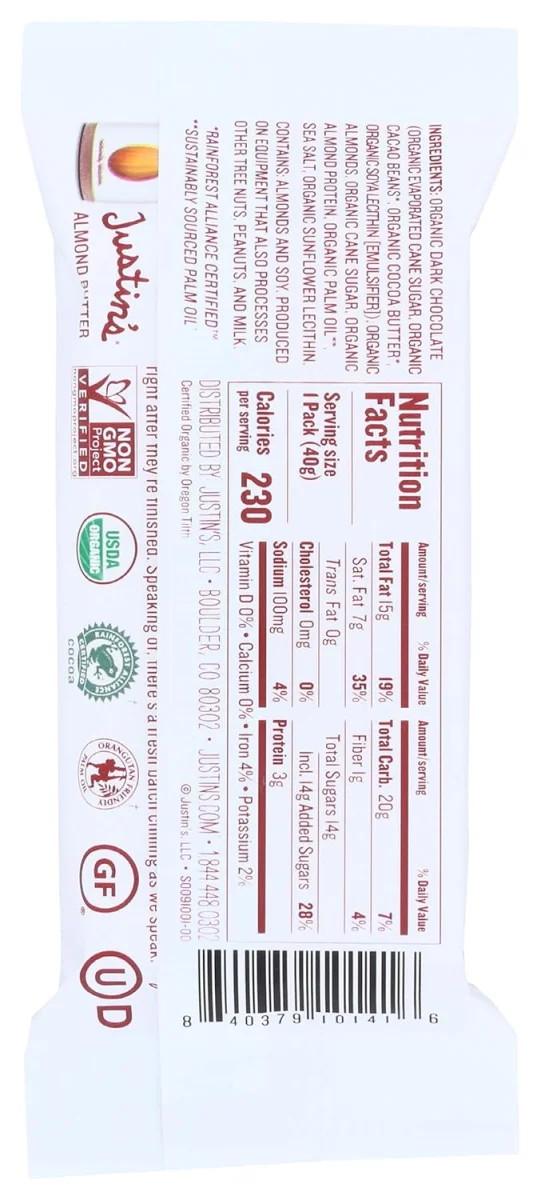 Justin's Organic Dark Chocolate Almond Butter Cup - 1.4 oz