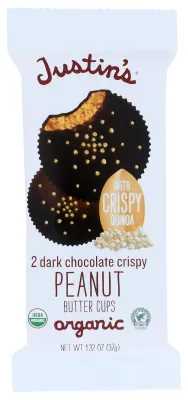 Justin's Organic Dark Chocolate Crispy Peanut Butter Cups - 1.32 oz