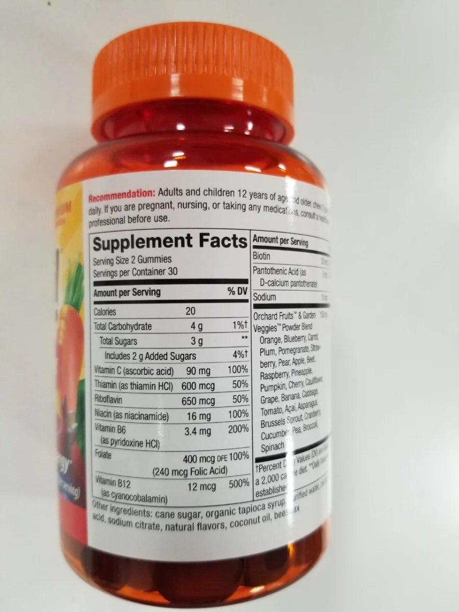 Nature's Way Alive! B-Complex Gummies - 8 B-Vitamins - Vitamins B6 B12 - Vitamin C - 60 Gummies