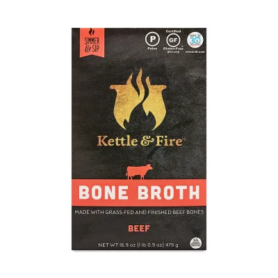 Kettle & Fire Grass-Fed Beef Bone Broth, Gluten Free - 16.2 fl oz