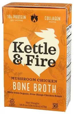 Kettle & Fire Gluten-Free Organic Mushroom Chicken Bone Broth - 16.9 oz