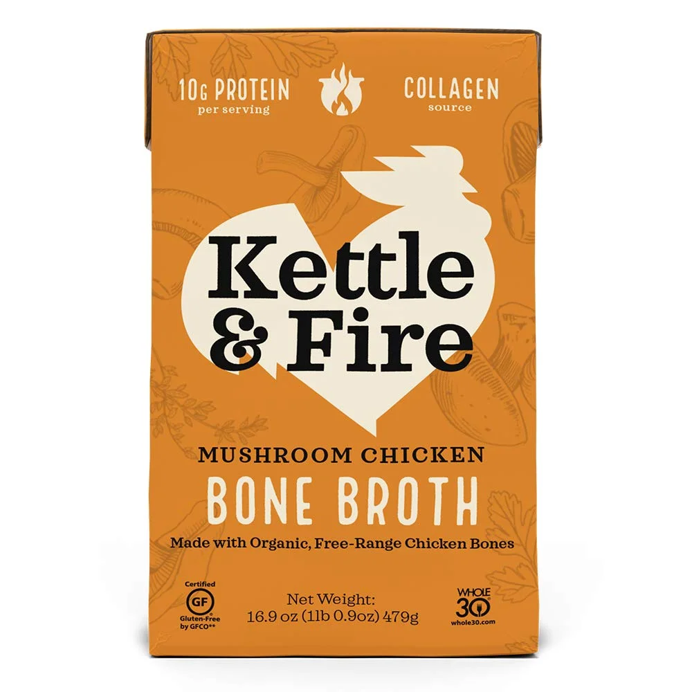 Kettle & Fire Mushroom Chicken Bone Broth - 16.2 oz