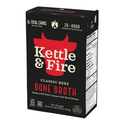 Kettle & Fire Reduced Sodium Classic Beef Bone Broth - 16.9 oz