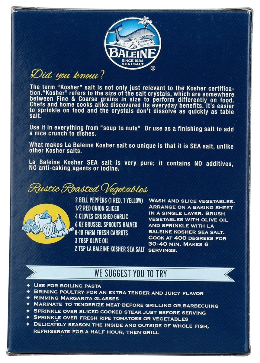 La Baleine Kosher Sea Salt - 33.5 oz