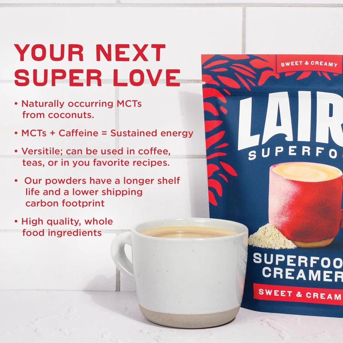 Laird Superfood Non-Dairy Superfood Creamer, Sweet & Creamy - 16 oz