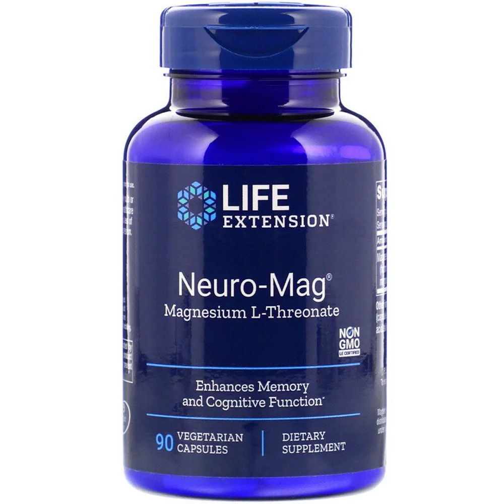 Life Extension Neuro-Mag Magnesium L-Threonate Cognitive Health Support - 90 Vegetarian Capsules