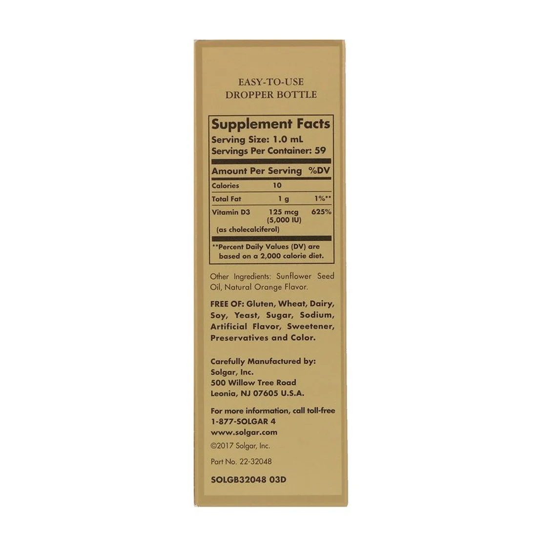 Solgar Vitamin D3 Liquid Natural Orange - 5000 IU - 2 fl oz