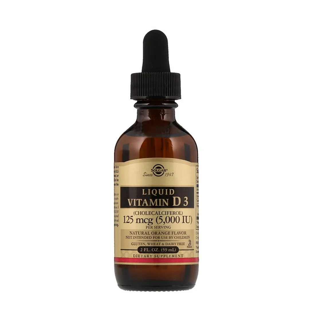 Solgar Vitamin D3 Liquid Natural Orange - 5000 IU - 2 fl oz