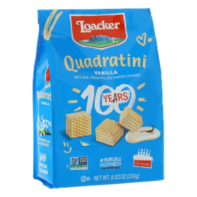 Loacker Quadratini Vanilla Creme-Filled Wafer Cookies - 8.82 oz