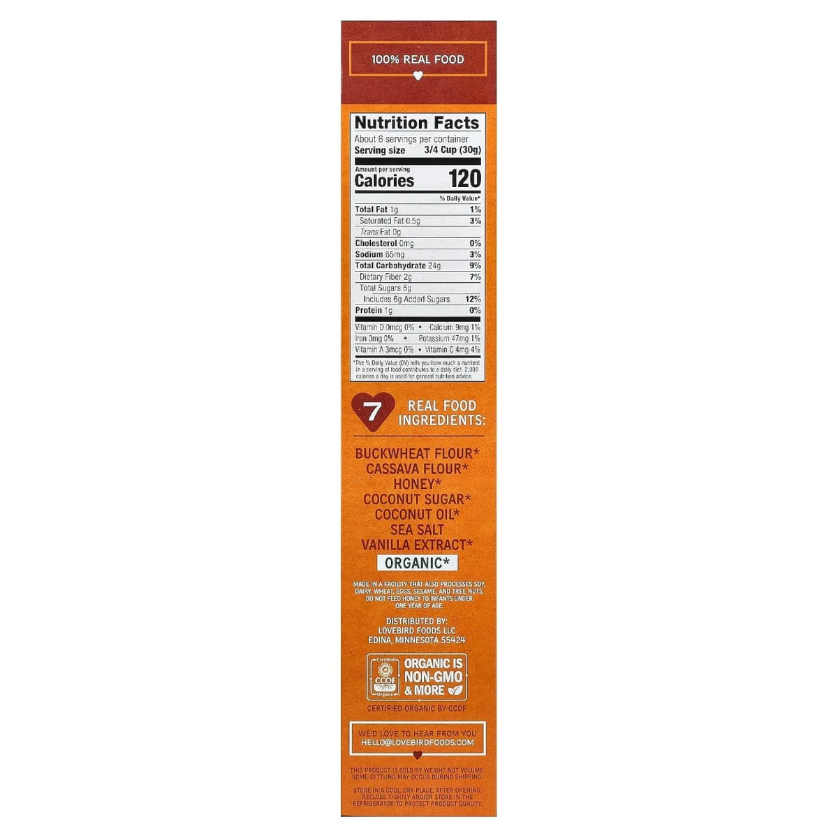 Lovebird Cereal Organic Grain Free Honey - 7 oz