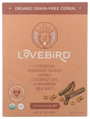 Lovebird Cereal Organic Grain Free Cinnamon - 7 oz
