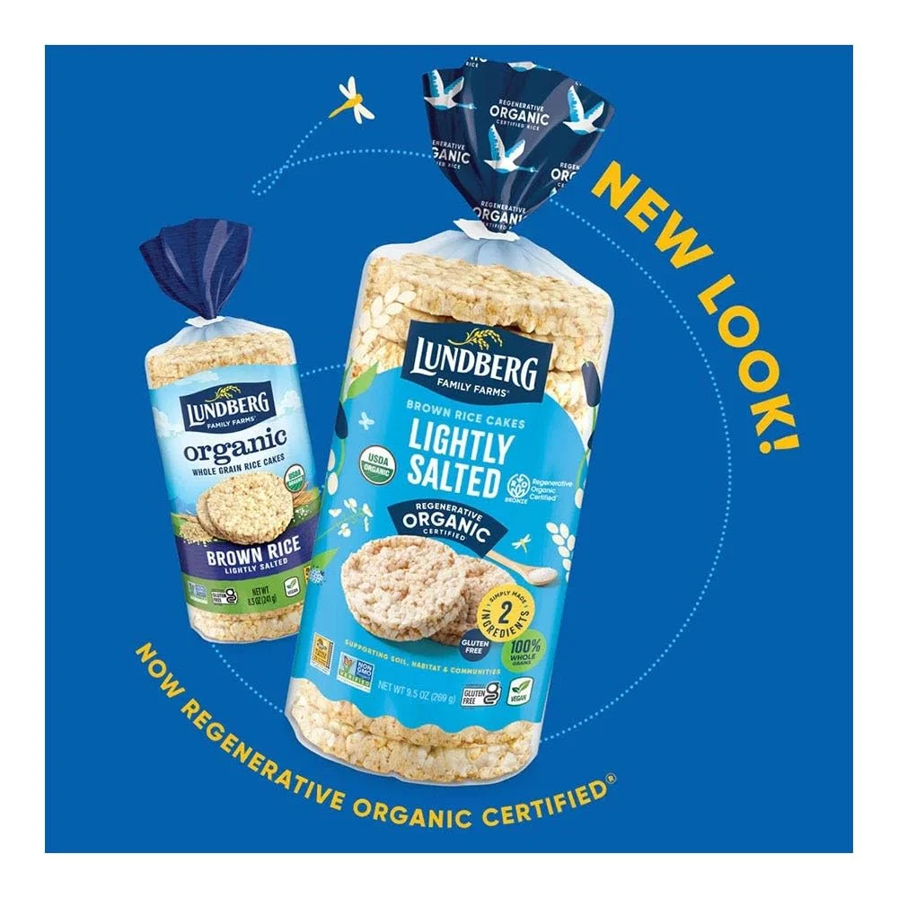 Lundberg Brown Rice Cakes Organic Whole Grain, Lightly Salted - 8.5 oz