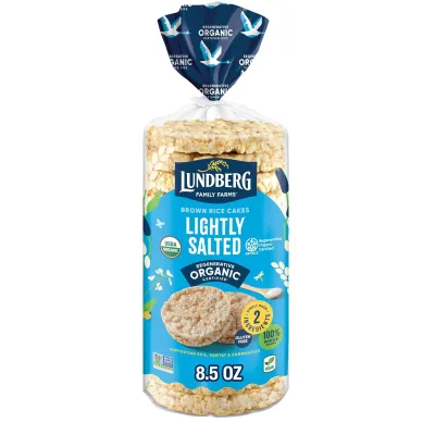 Lundberg Organic Whole Grain Brown Rice Cakes, Lightly Salted - 8.5 oz