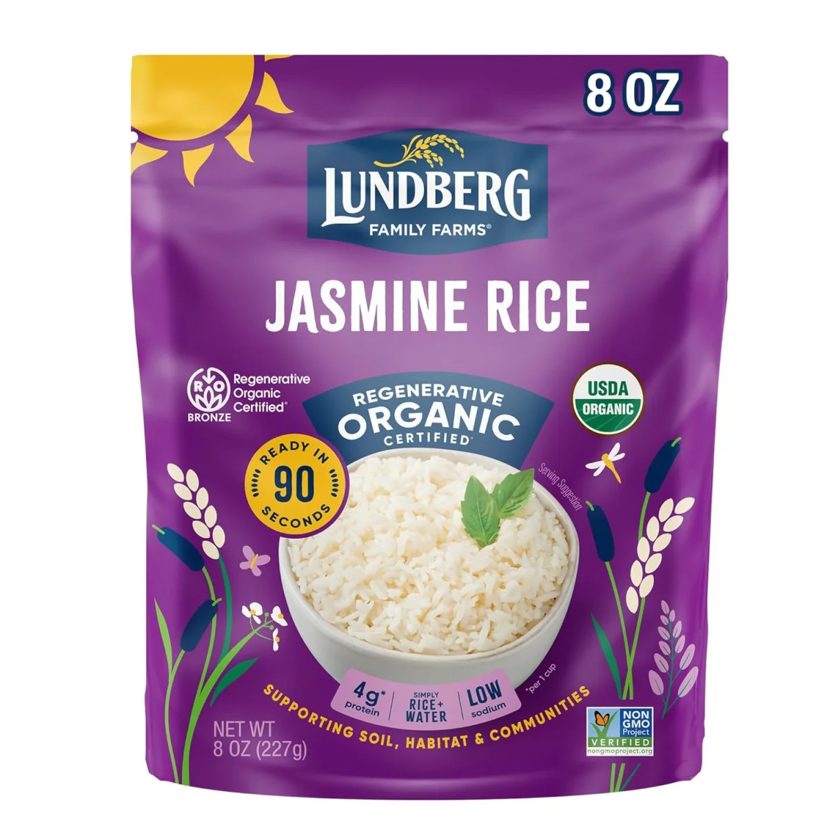 Lundberg Organic White Jasmine Rice, Fully Cooked & Ready to Heat