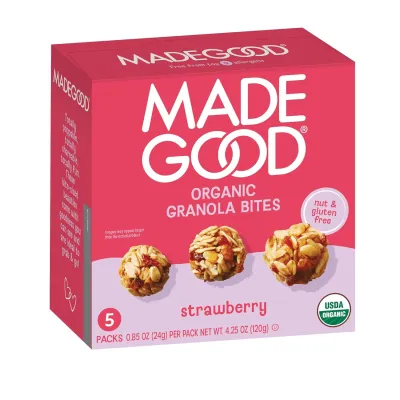 MadeGood Organic Strawberry Granola Bites - 5 Pouches