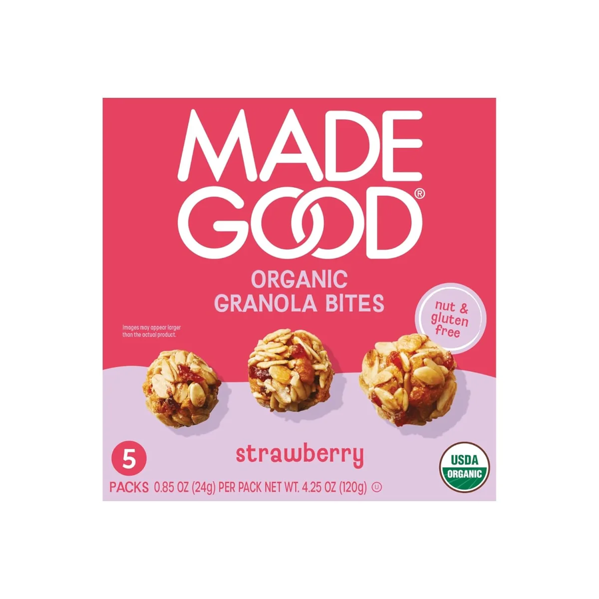 MadeGood Organic Strawberry Granola Bites - 5 ct
